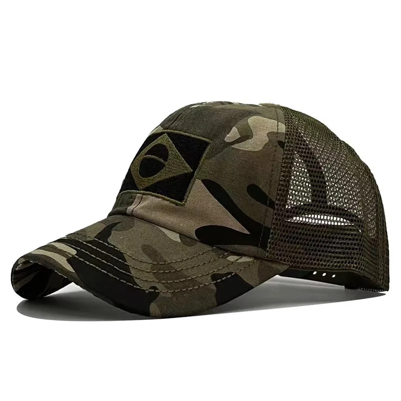 

Army Camouflage Male Baseball Cap Men Embroidered Brazil Flag Caps Outdoor Sports Tactical Dad Hat Casual Hunting Hats