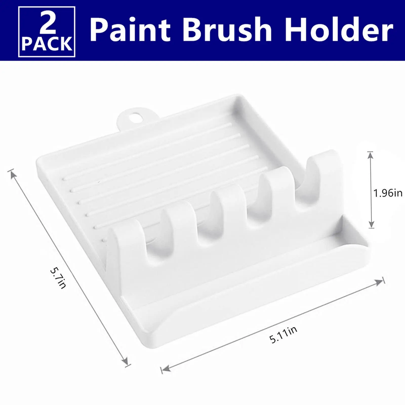 1pc 4-Slot Plastic Paint Brush Holder - Space-Saving Tension-Mounted Palette Tray with Polished Finish,Easy-Clean Art Organizer