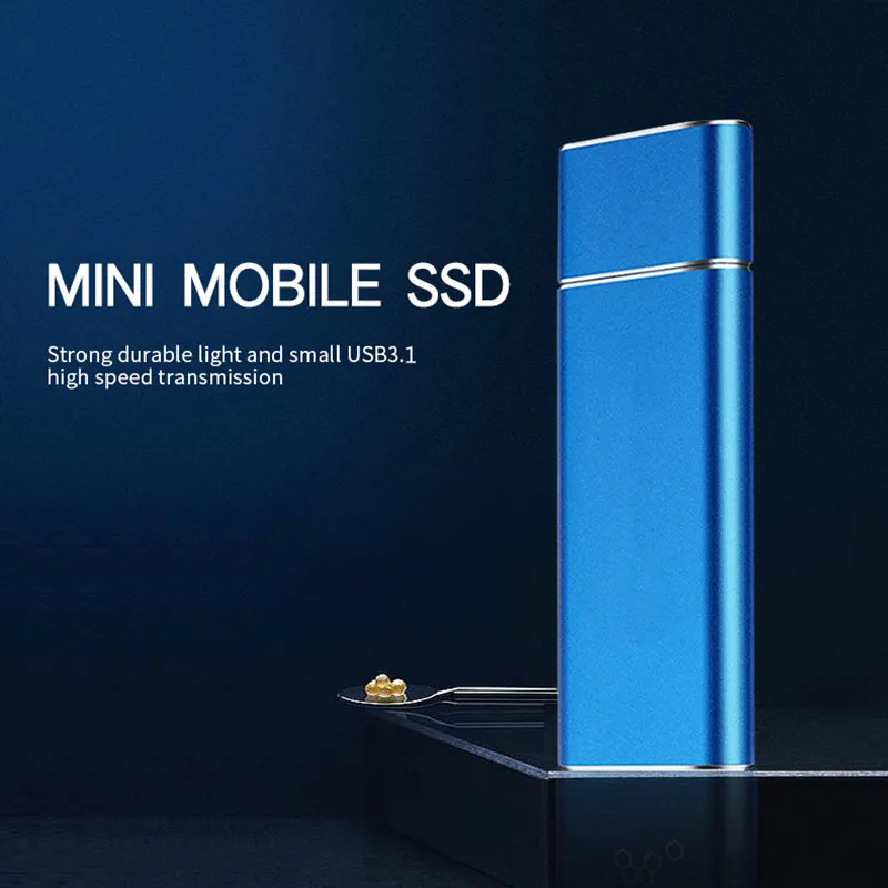 Mini Portable External  Mobile Solid State Drive 500GB ssd1TB ssd2TB 4TB  Hard Disk for PC Laptop Computer type-c and usb3.1