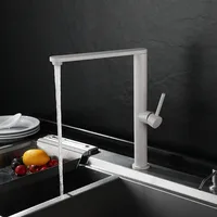 304 ก๊อกน้ําอ่างล้างหน้าสแตนเลสนิกเกิล/สีดํา/สีเบจ 360 องศาหมุน KITCHEN TAP ร้อนเย็นน้ําอ่างล้างจานก๊อกน้ํา 3