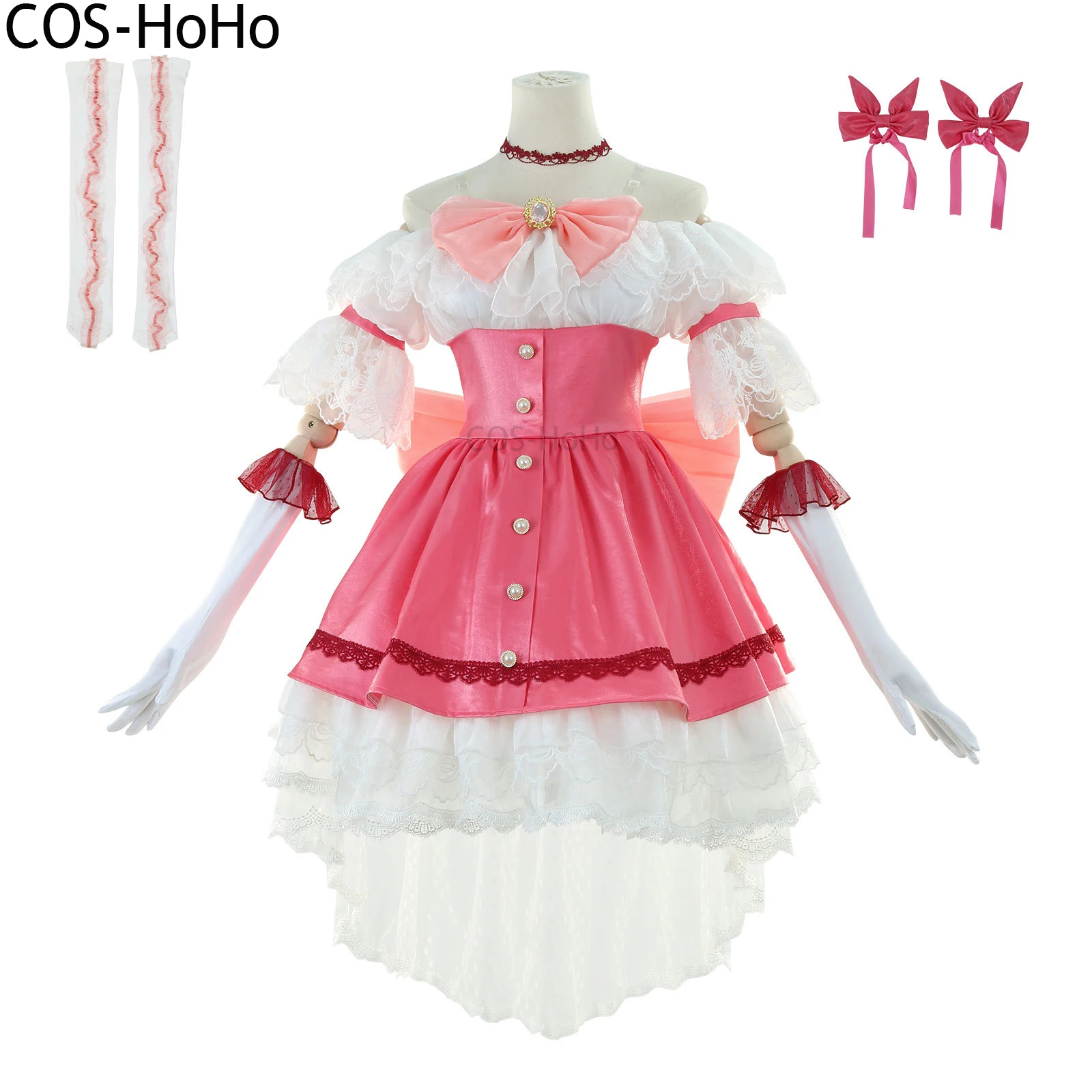 

COS-HoHo аниме Puella Magi Madoka Magica Kaname Madoka розовое платье косплей костюм на Хэллоуин