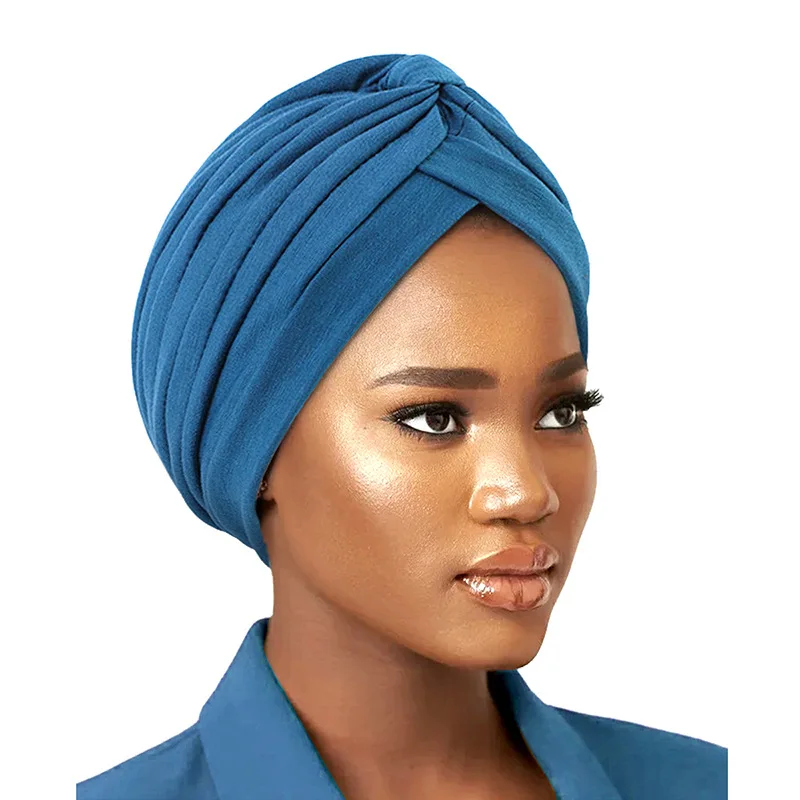 New Women Muslim Turban Cap Wrap Head Scarf Knotted Headbands bonnet Girls Stretchy Bandanas Chemo Indian Cap islamic hijab muslim hijab twist knot chemo cap cancer turban bonnet head scarf wrap indian bonnet for women forehead cross turbante hat