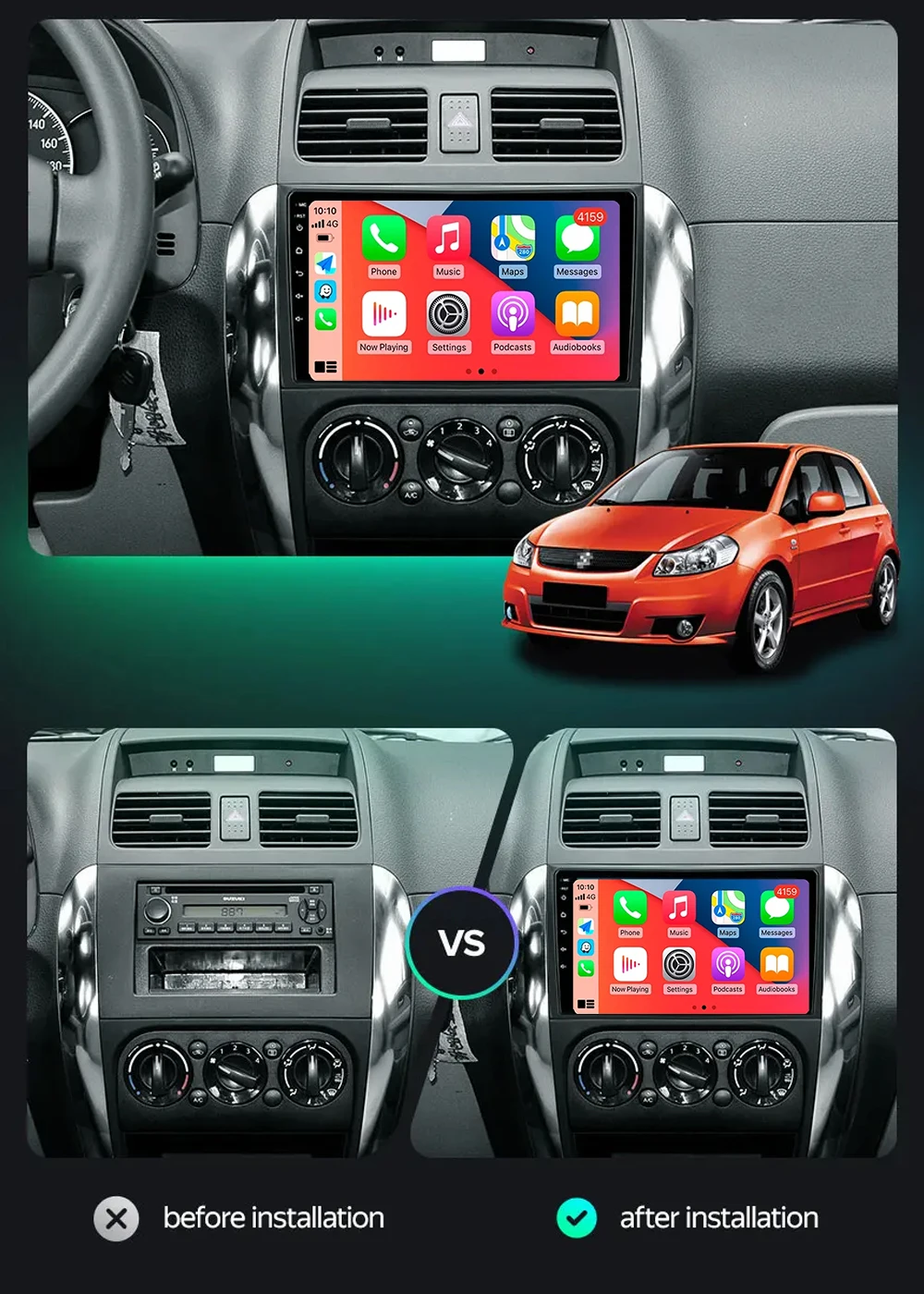 4G 64G Autoradio 2Din Android 12 pour Toyota RAV4 2013 2014 2015 2016 2017 lecteur multimédia