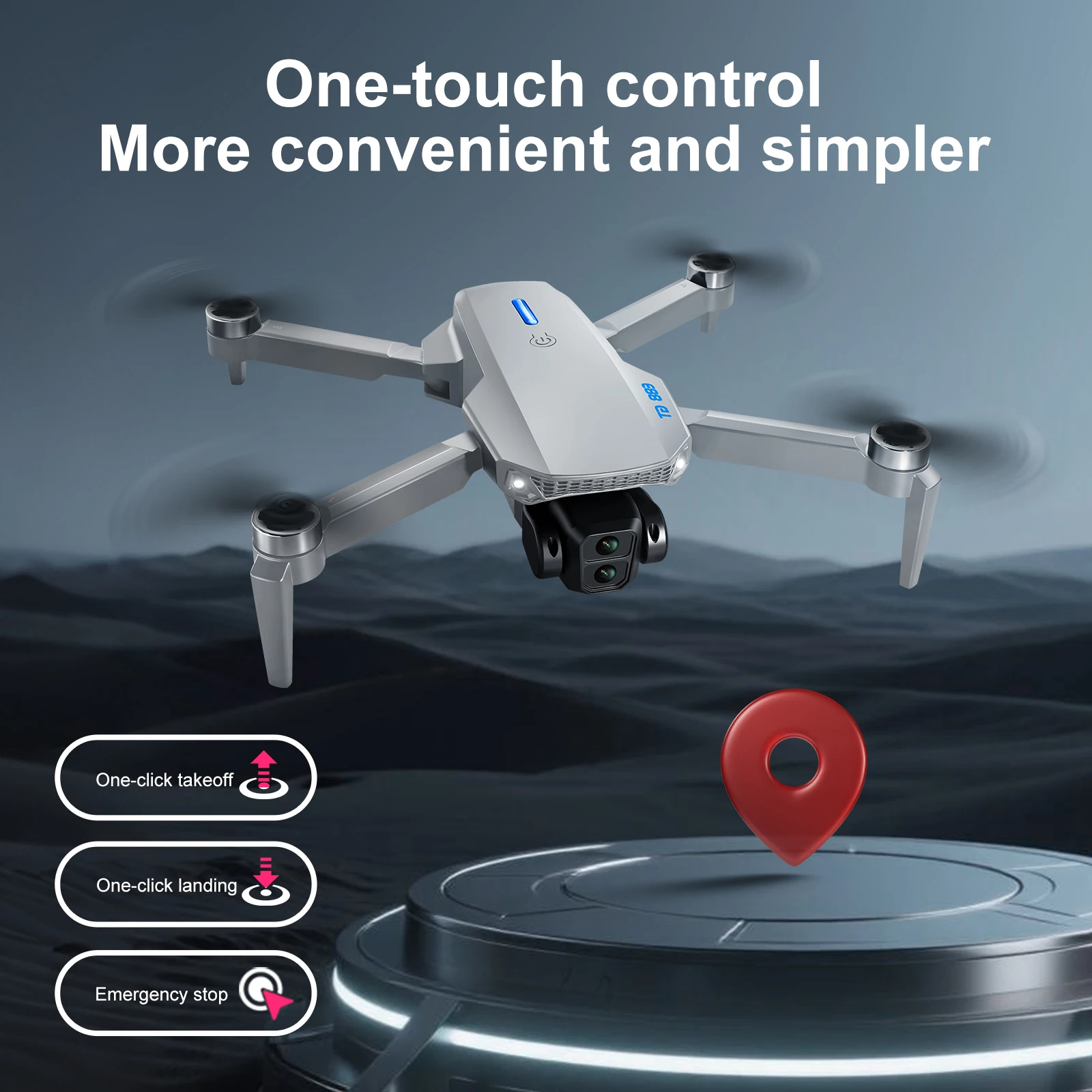 Drone E88 GT Amélioré avec Écran 4.3" FPV, Moteur Brushless