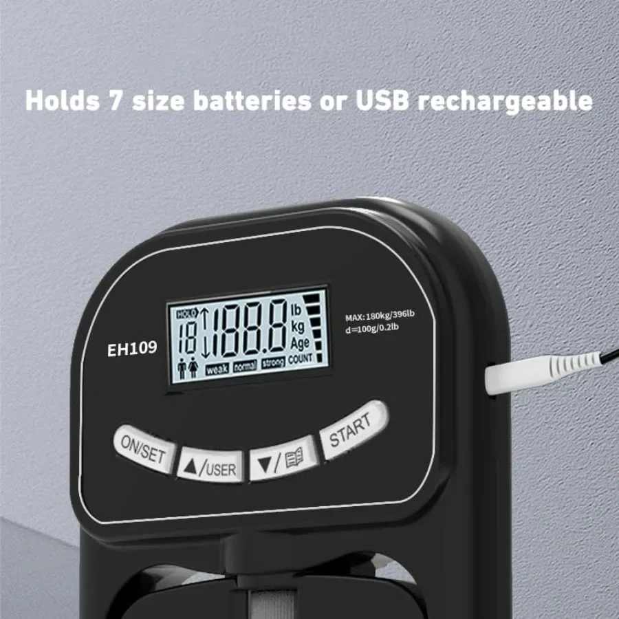 Grip Strength Tester and Trainer Set – Electronic Hand Dynamometer (400lbs/180kg) & Adjustable Resistance Grip，Electronic Counti