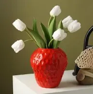 

Vintage Style Strawberry Vases Flower Pot Vase Decorative Ornament Flower Arrangement for Office Homestay Party Gifts Decor