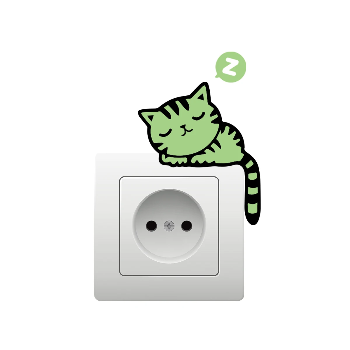 1pcs cartoon animal sleeping cat pattern glow-in-the-dark switch stickers, can be peeled and pasted indoor decoration stickers