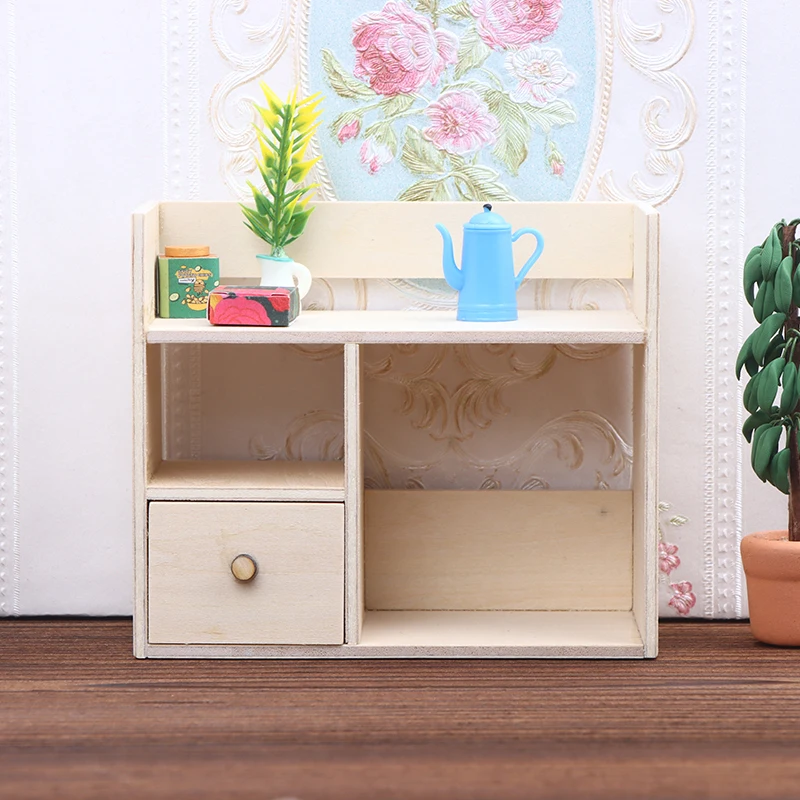 

1:12 настенная настольная полка для хранения для кукольного домика, мини-шкафчик, кухонная Рабочая поверхность, модель мебели, декоративная игрушка