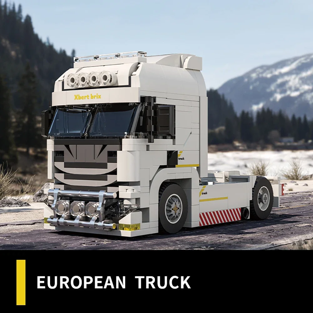 Premium European Truck and Semi-Trailer Building Block Set - Educational Toy for Kids, Ideal Festival Gift