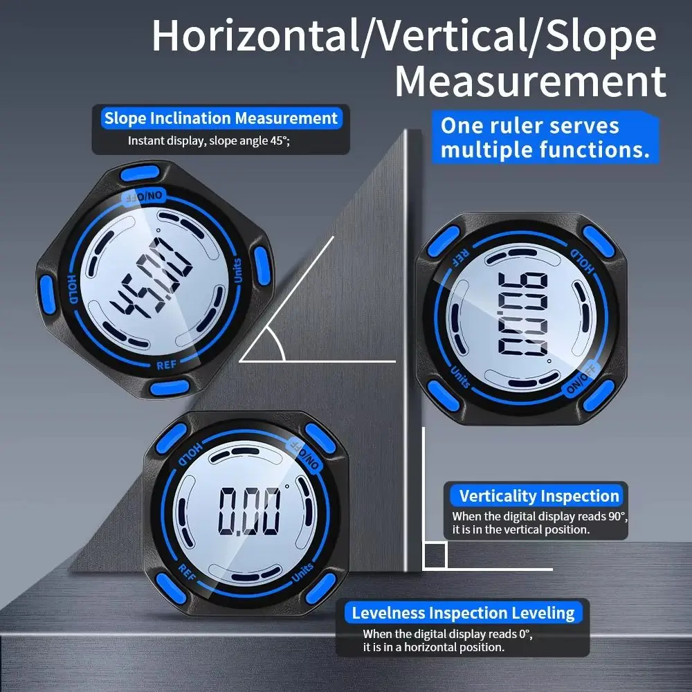 경사계 각도계 LCD 디스플레이 360 °   전자 레벨 박스 마그네틱 베이스 ..