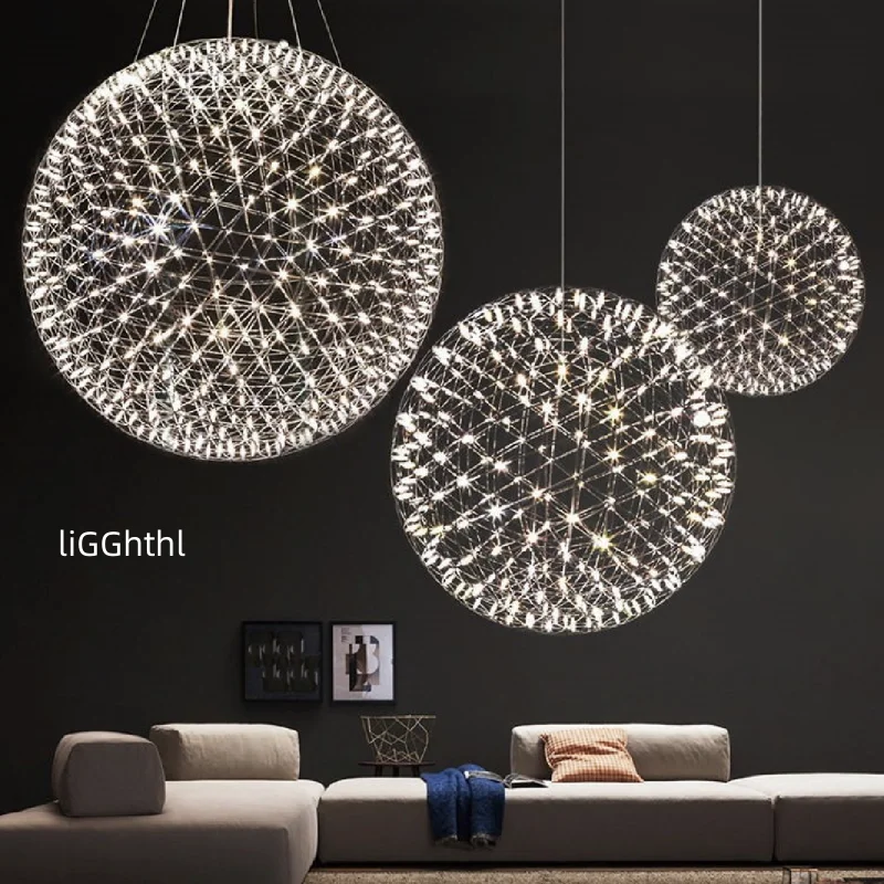 

Wrought Iron Chandelier LED Spark Ball Personality Simple Design Suitable For Home Shopping Malls Restaurants Bars