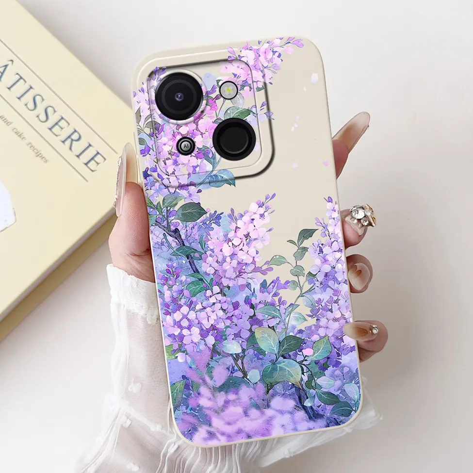Cute Cat & Floral Silicone Phone Case - Stylish Protective Bumper