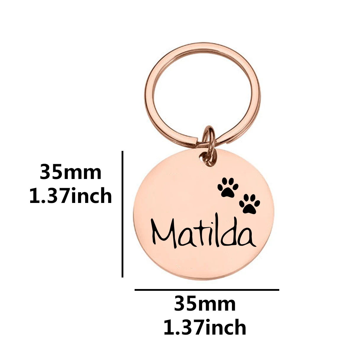 Pet ID Tag 1pc Romantic dog footprint Customized Name and text Cat Dog with Cute Symbols Personalized