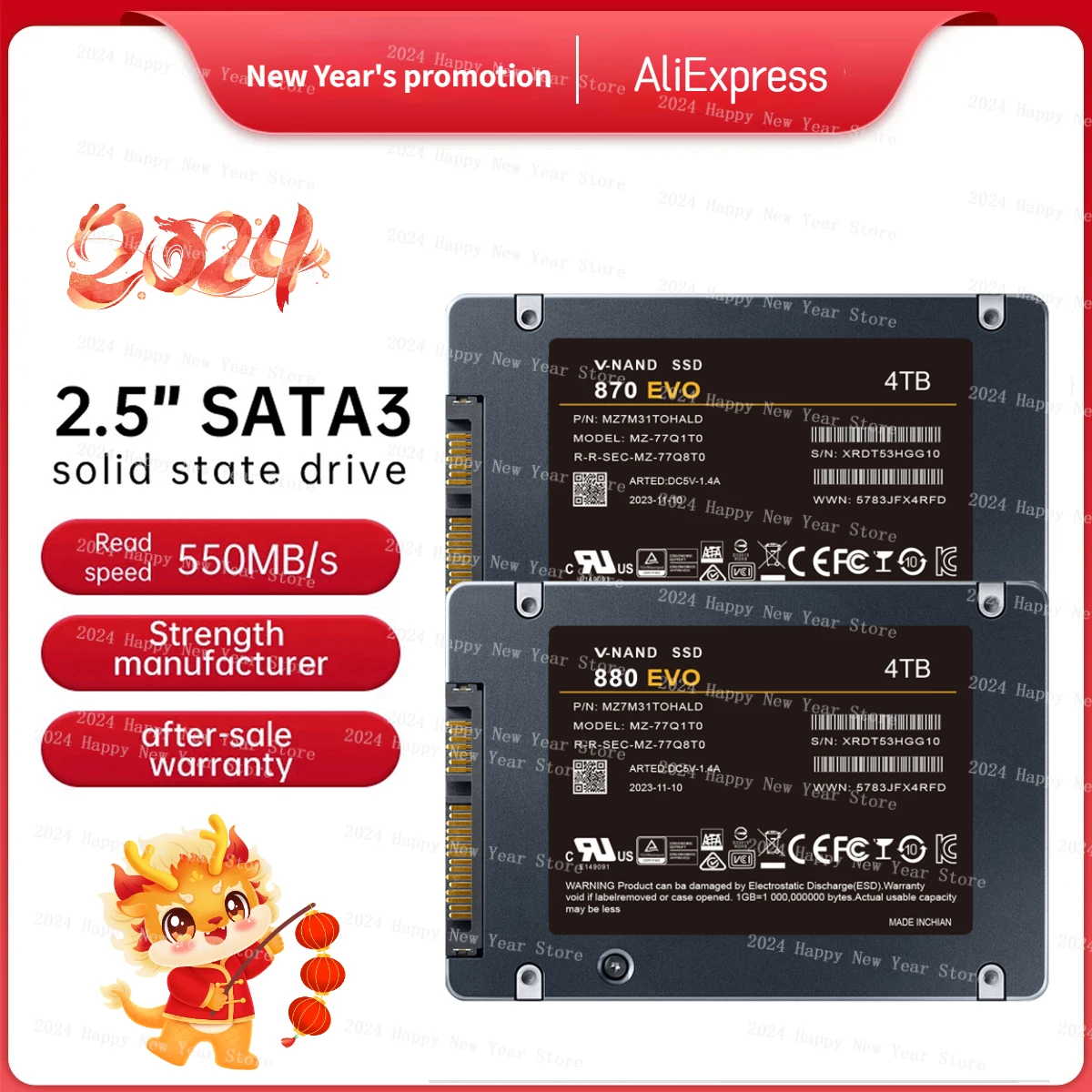 

4TB SSD 870 EVO Internal Solid State Drive Hard Disk 2.5 Inch Sata III 2TB SSD Drive Hard Disk For Microcomputer Desktop Laptop