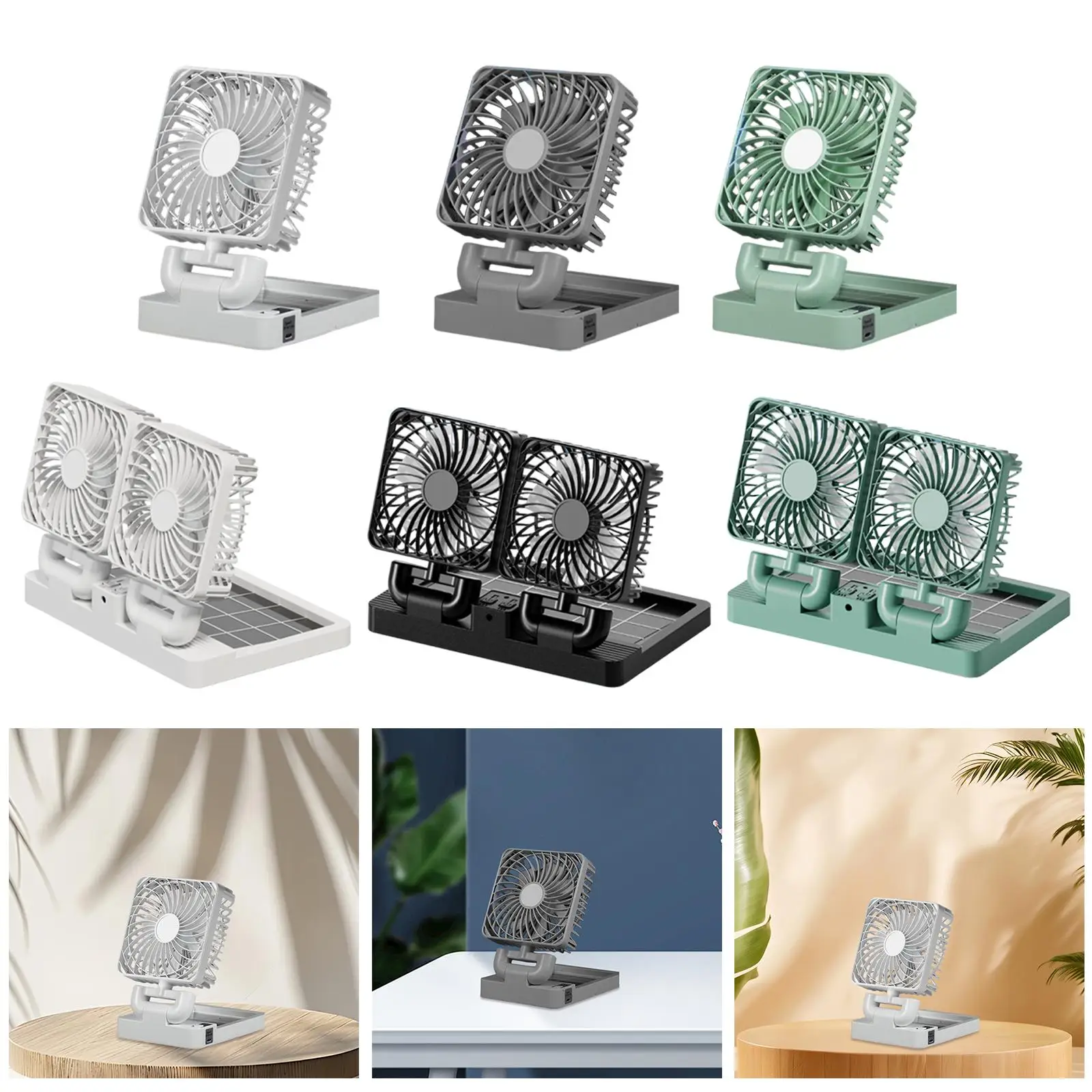 Car Cooling Fan Circulator Multipurpose with Cable USB Electric and Solar Powered Automobile Vehicle Fan for Sedan Truck