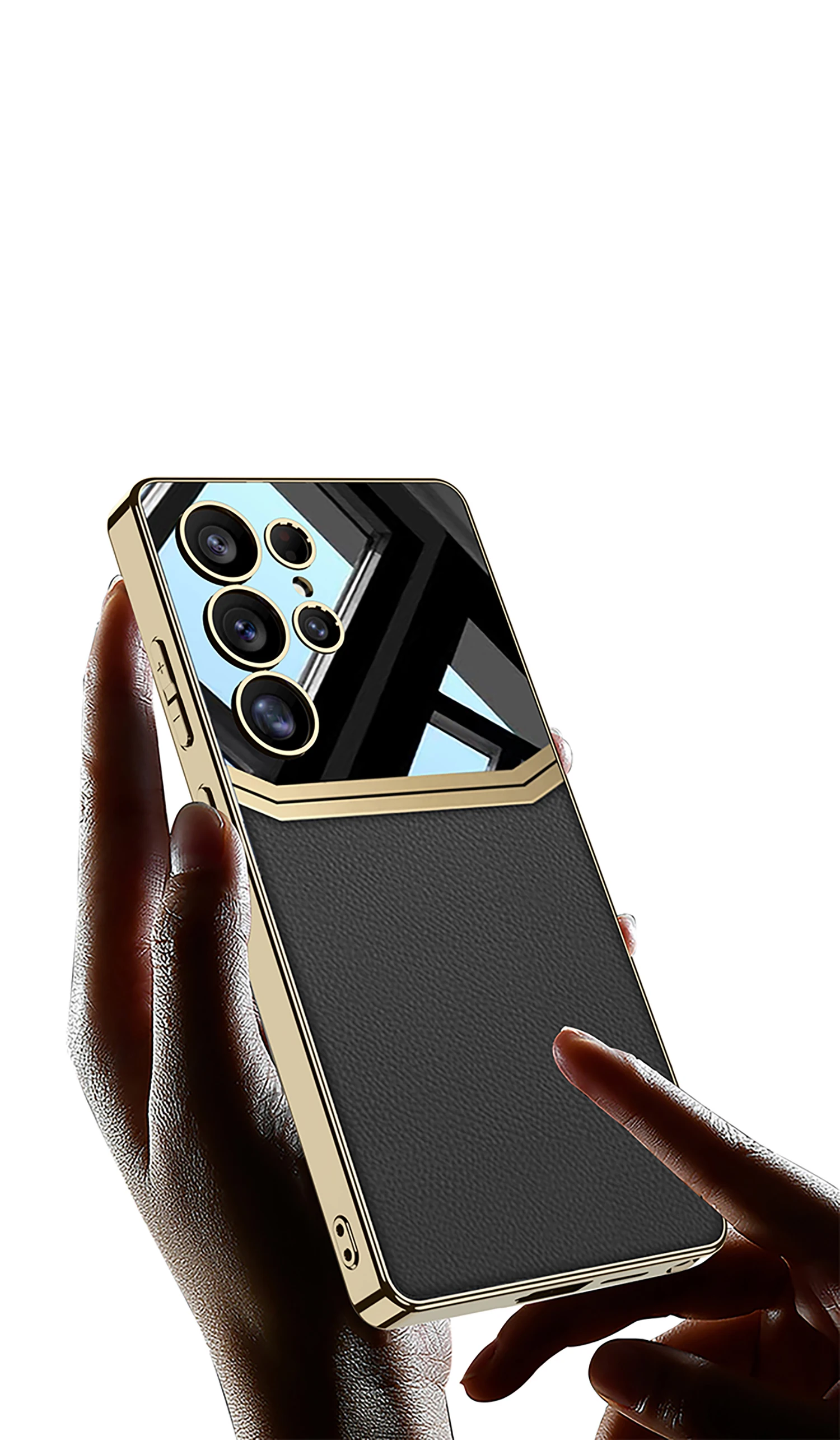 Luxury Plating Leather Case For Samsung Galaxy S25 S24 S23 Ultra Camera Protecti