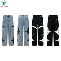 24SS THUGCLUB Embroidery Patchwork Logo Jeans Washed High Quality Men's Women's Straight Leg Long Pants 1