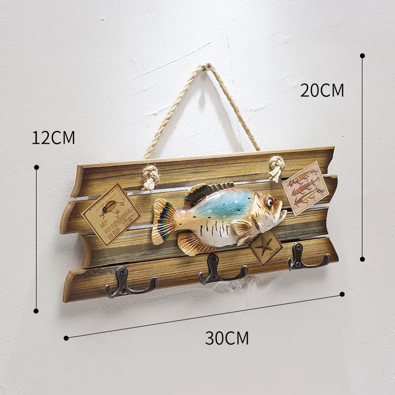 Mediterranean Style Wooden Hanging Fish American Country Wall Decoration  Fish Crafts Clothes And Hats Hook Fish Decoration - Wind Chimes & Hanging  Decorations - AliExpress