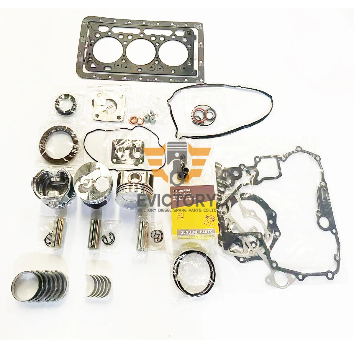 

For KUBOTA spare parts D902 rebuild kit connecting rod full gasket kit piston ring crankshaft conrod bearing