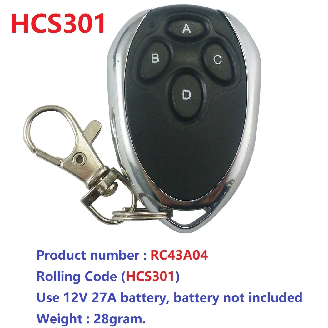 문짝 모터 차고 LED용 송신기 보드, RF33A04 RC43A04 4CH 롤링 코드 Keeloq 컨트롤러, HCS301 리모컨 Keyfob