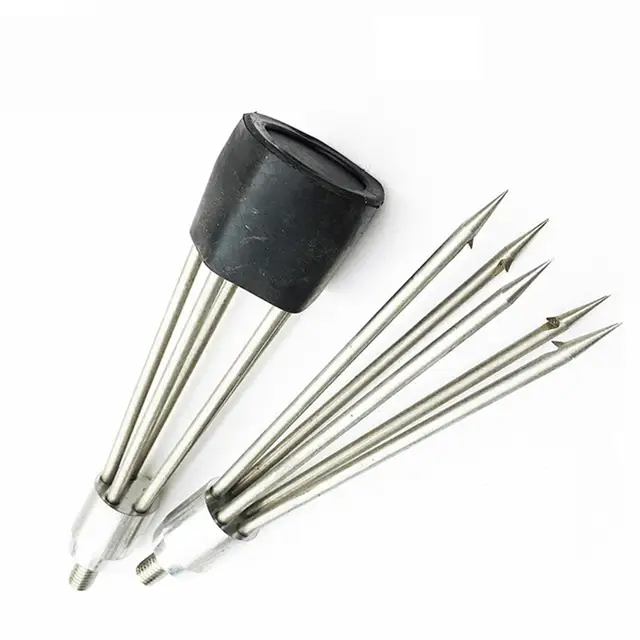 Cabeza de pesca de hilo de 8mm, tenedor de Gaff, 5 puntas, lanza de pescado con púas, lanza de pesca, cabeza de arpón, equipo de pesca