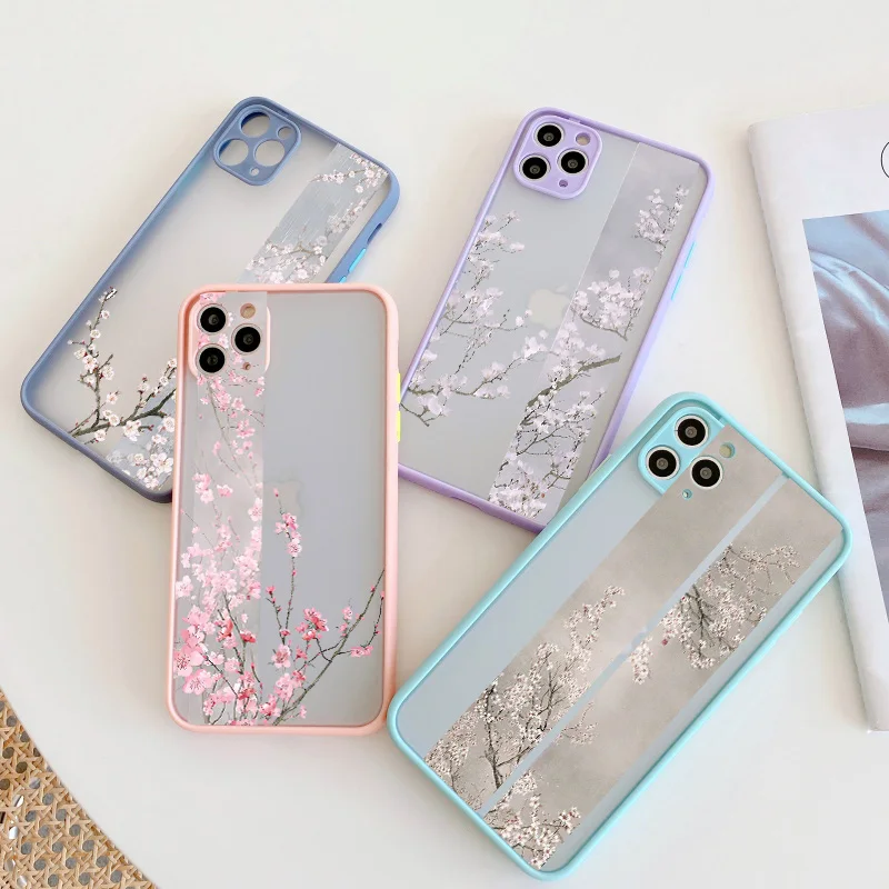 Elegant Vintage Rose Flower Shockproof Hard Back Phone Case Cover