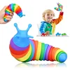 3D Slug Fidget Toy Colorful Slug Snail Toy Articulated Flexible All Ages Relief Anti-Anxiety Sensory Toys for Children 6