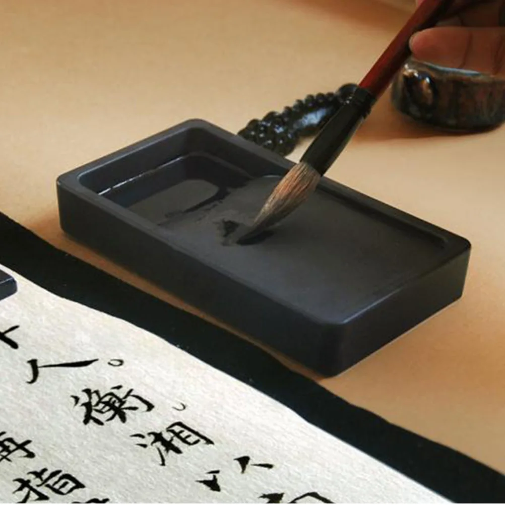 Фото Чернильная тарелка для китайской каллиграфии Sumi Inkstone, керамическая каллиграфия, чернильная тарелка, четыре сокровища для учебы, 1 шт. №1
