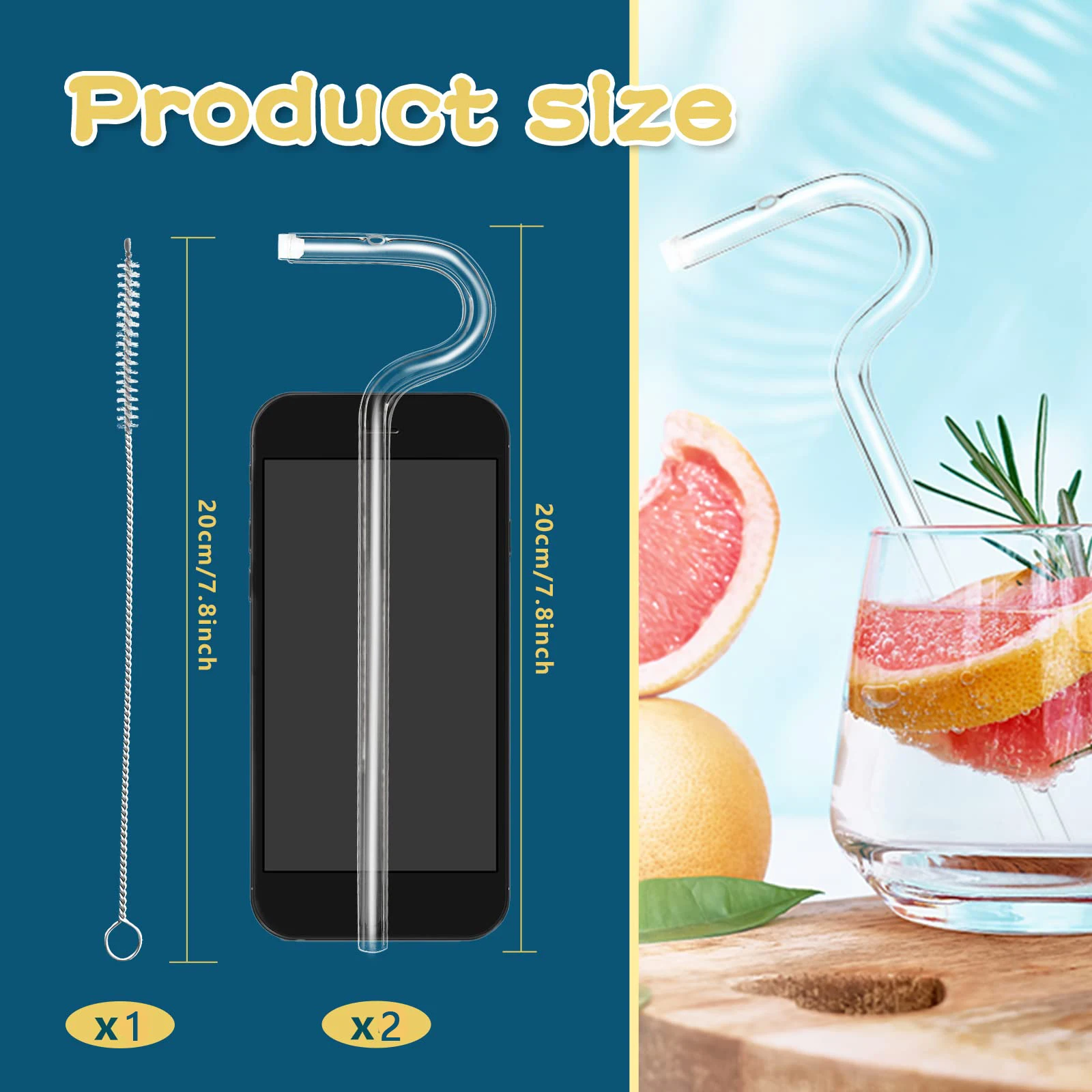 Anti Wrinkle Straw 2pcs, Reusable Glass Straw for Stanley Cup, Anti Wrinkle  Drinking Straw Curved, Lip Straw for Wrinkles, Sideways Straw Wrinkle