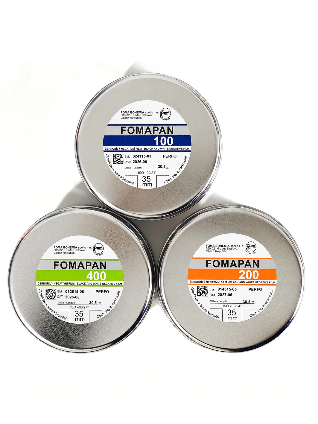 FOMAPAN 100/200/400 30.5 m 135 Black And White Disc Film Czech Reverse Original disc Packaging Disc (Shelf life: 2026)