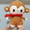 Cute Monkey Handwoven DIY Material Bag Knitting Yarn Keychain Pendant Cartoon Doll Decoration Couple Gift Knit Crochet Supplies 3