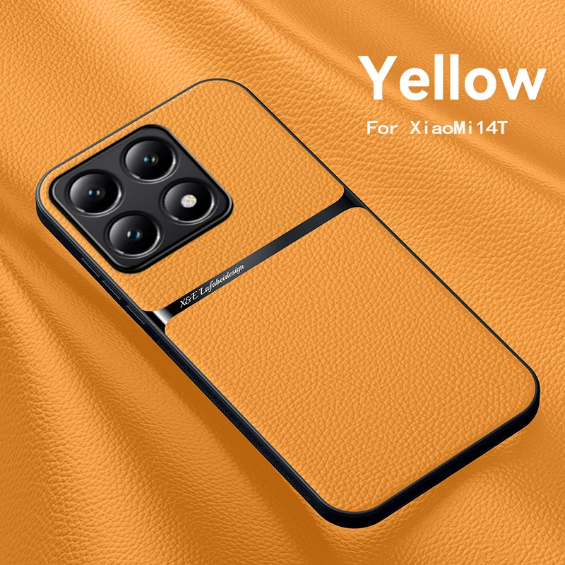 Premium Magnetic Leather Car Holder Case - Silicone Protective Back Cover