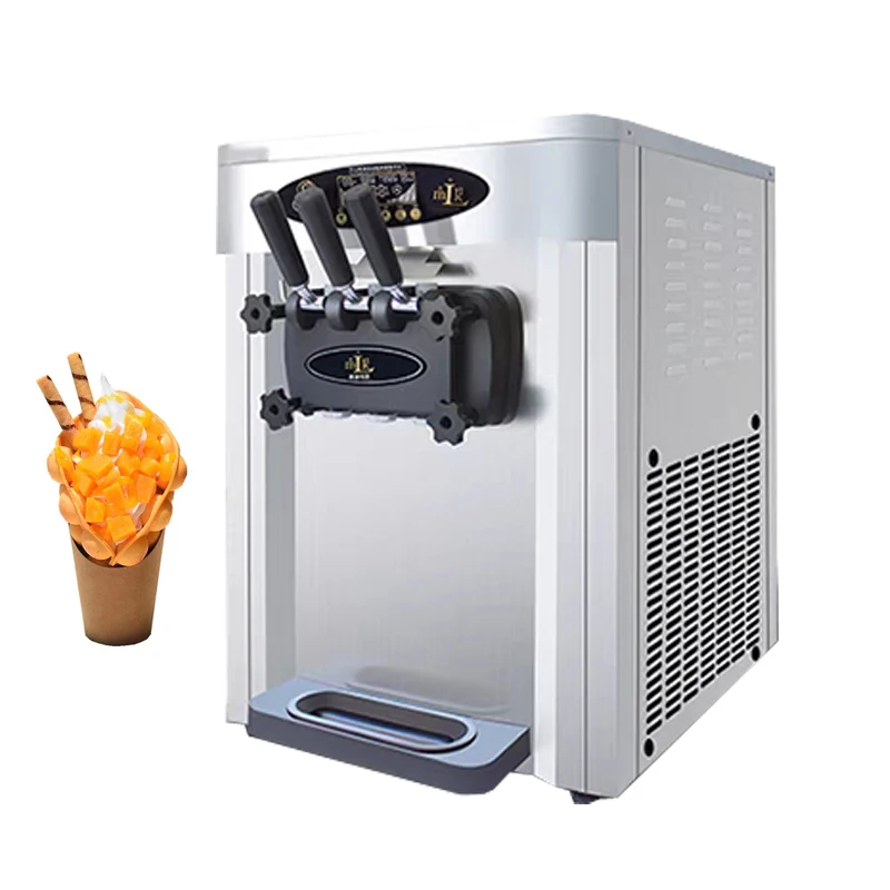 

3 Flavors Ice Cream Maker Stainless Steel Soft Ice Cream Machine Home Sweet Cones Freezing Equipment Vending Machine 25L / H