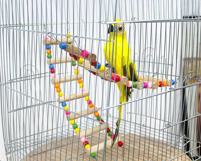 Whcctl Piattaforma Di Legno Gabbie, 2 Pezzi Posatoi Per Uccelli, Uccello In Legno Naturale Per Pappagalli, Piattaforma Di Gabbia Per Uccelli In Legno - Foto 3