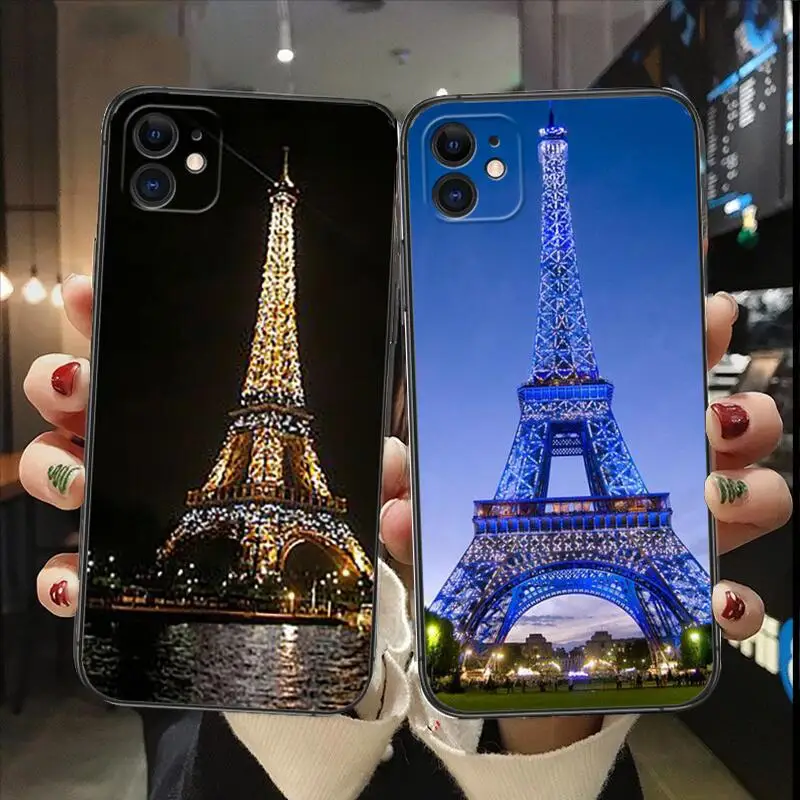Eiffel Tower Black Mobile Phone Case For Iphone 14 13 12 11 Pro Max Mini Se Xr X Xs  Max 8Plus 7Plus 6 6S Tpu Shell Phone Case