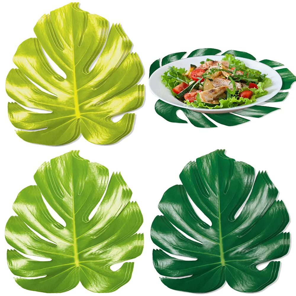 10 Stück Palmblatt-Tischsets, tropische Tischdekoration für hawaiianisches Luau-Dinner, Sommer, Hochzeit, Geburtstag, Babyparty, Party-Tischdekoration – Detail 2
