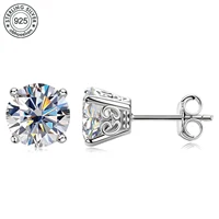 925 Silver Moissanite Stud Earrings Small Elegant Unisex Set