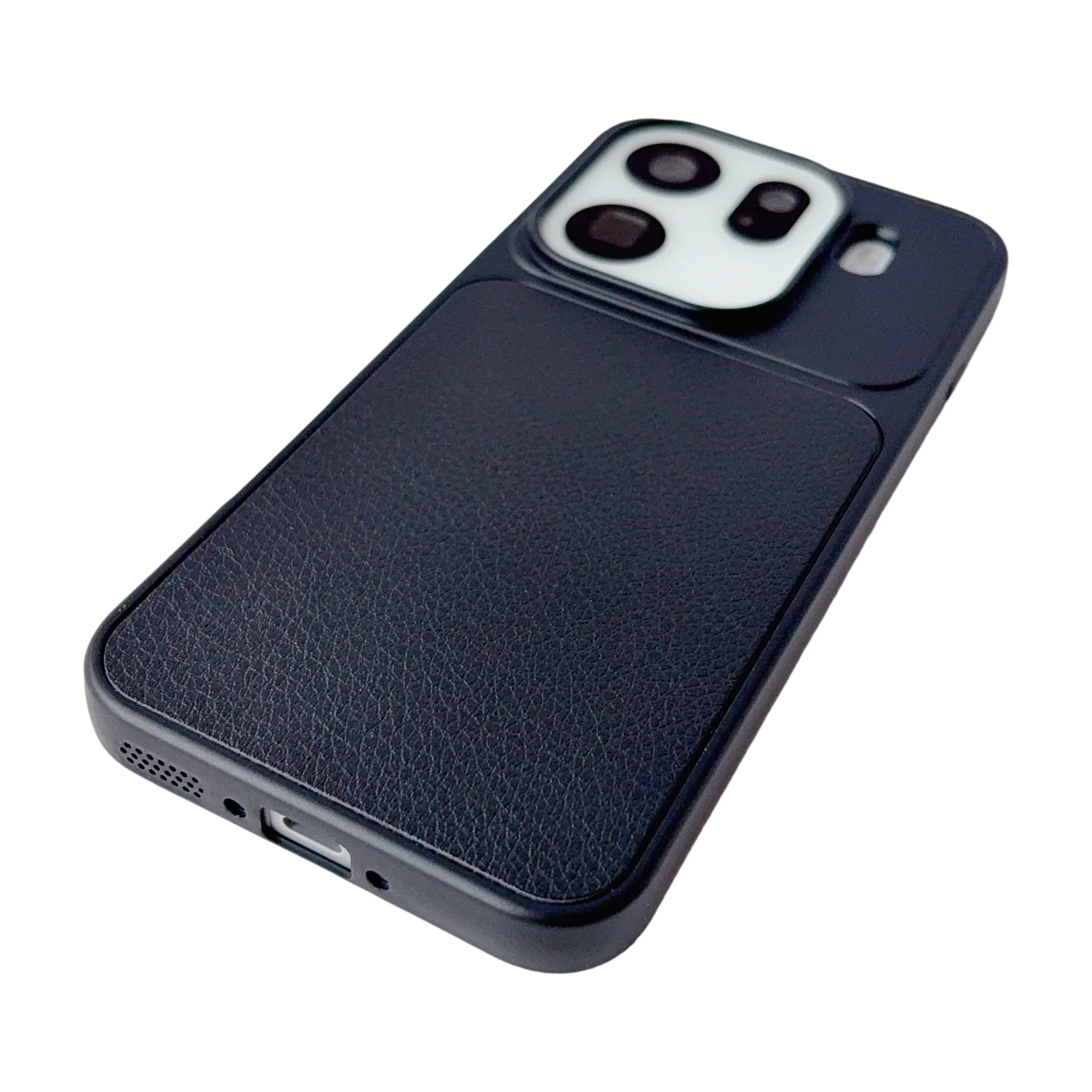 Lychee Texture Leather Silicone Matte Camera Lens Protection Case