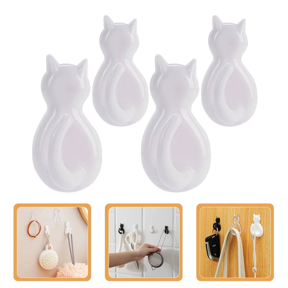 

Zerodeko Decorative Hooks Cute Cat Wall Hook Coat Hooks Cat Shape Punch Free Adhesive Hanging Towel Coat Hat Scarf Cloth Key