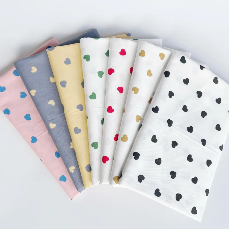 160x50cm Small Love Pure Cotton Twill Printed Sewing Fabric, Making Bed