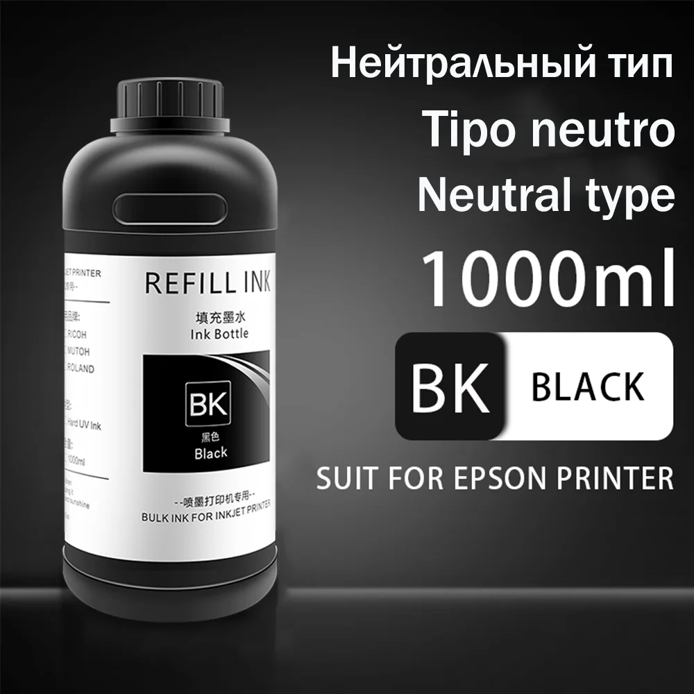 1000ML For Epson I3200 Neutral LED UV Ink For Epson I3200 I3200-U1 5113 4720 Printhead Both for Hard and Soft Materials