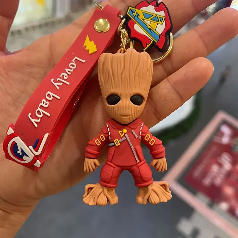 リボコングッズ Marvel Guardians of The Galaxy Groot Rocket Raccoon Keychain for