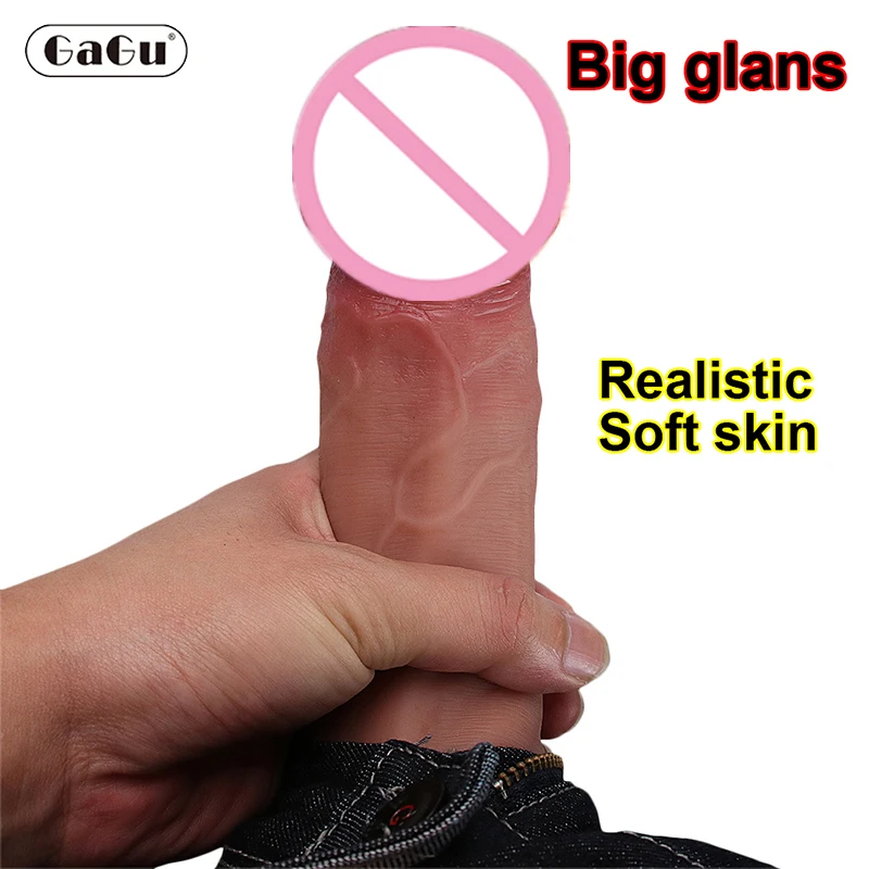 Sex Toys Skin Feeling Realistic Dildos Flesh Big Glans Chastity Soft Penis Strapon Silicone Suction Cup Anal Sex Toys For Women