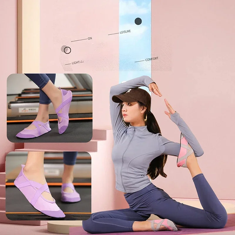 Yoga Shoes Women's indoor Anti slip Breathable Home Beach shoes Pilates Training ballet Shoes soft Soled skipping Rope exercise 2