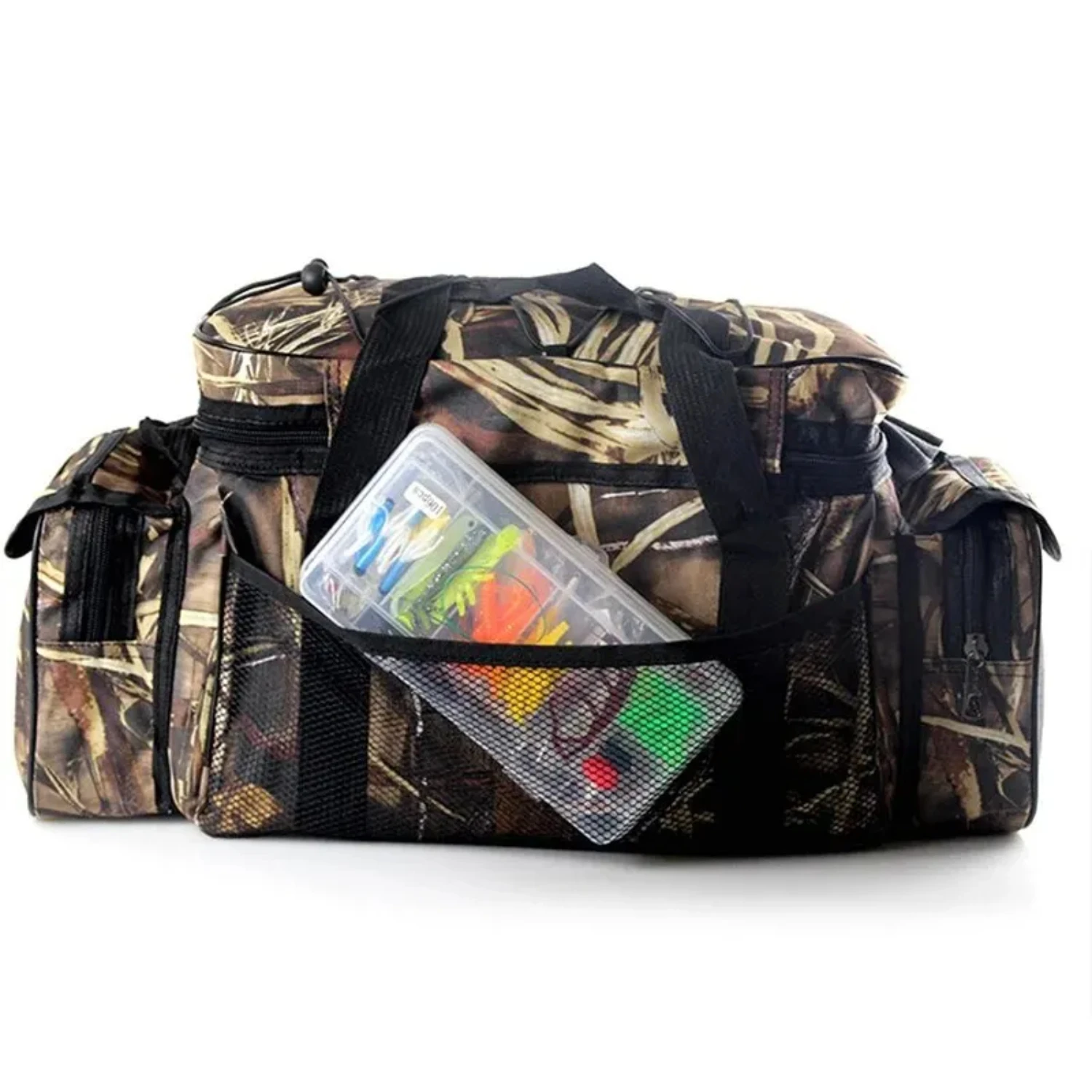 Waterproof Fishing Nylon Large Capacity Multi Purpose Fishing Tackle Two Layer Waterproof Outdoor Shoulder Bags