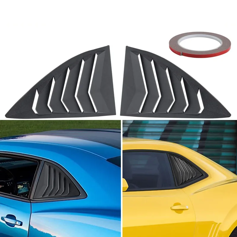 

Side Window Louvers Matte Black Compatible with Chevrolet Chevy Camaro 2010 - 2015 Windshield Sun Shade Cover Lambo Style