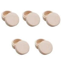5/10PCS Round Wooden Wedding Ring Jewelry Trinket Box Baby Tooth Keepsake Wood Storage Container Case Gift Boxes Home Storage 1