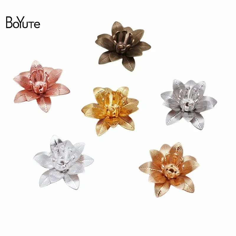 

BoYuTe (50 шт./лот) 15*6 мм трехслойные латунные цветы материалы «сделай сам» ювелирные изделия ручной работы аксессуары Оптовая продажа