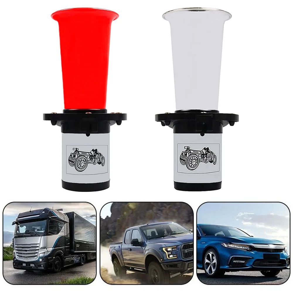Car Air Horn 12V 115dB Single Trumpet 450 Hz Loud Classic Chrome/Red Air Horn For Car Van Truck Train RV AUTO Boat Alarm car siren horn car air horn