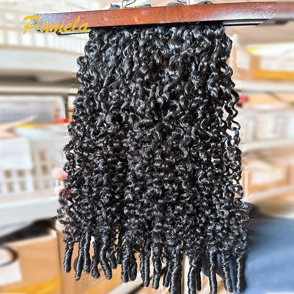 Burmese Curly Clip in Hair Extensions Human Hair 3C4A Lace Clip in 7pcs/set 120g Spirally Curly Classic Clips Ins Real Human Hai